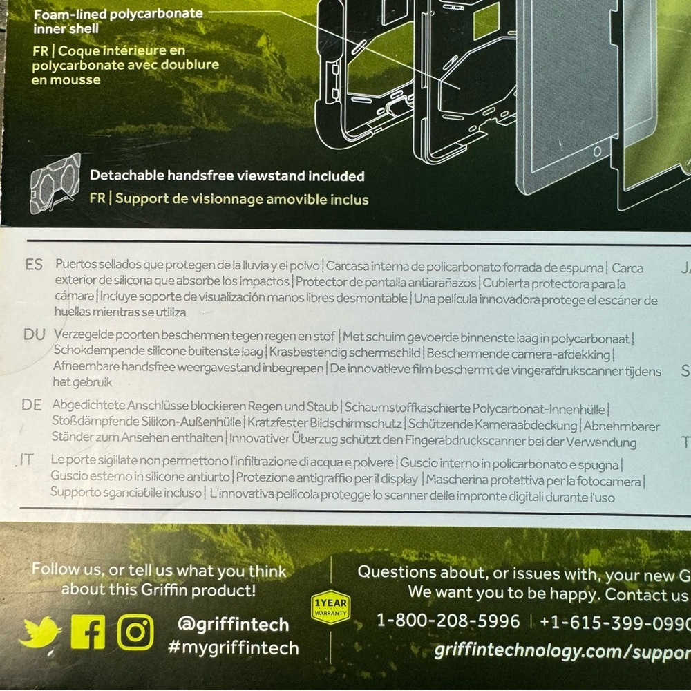 Griffin Survivor All Terrain Weatherproof Ipad Mini 4 Military Standard - Picture 7 of 8